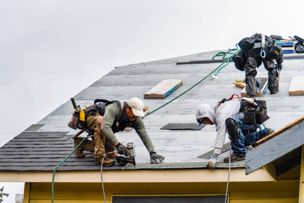 Professional Gutter Installation technician working in Limington, ME
